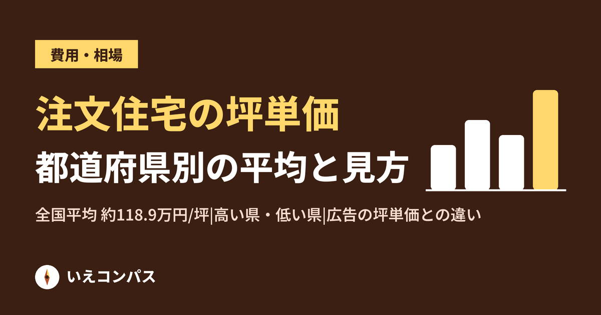 注文住宅の坪単価の見方|都道府県別の平均と、広告の坪単価と比べるときの注意